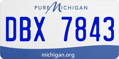 MI license plate DBX7843