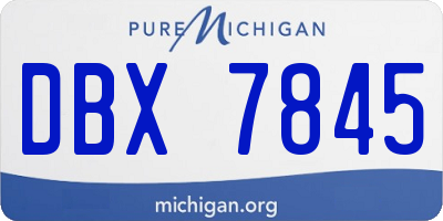 MI license plate DBX7845