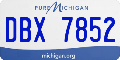 MI license plate DBX7852
