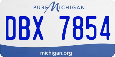MI license plate DBX7854
