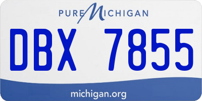 MI license plate DBX7855