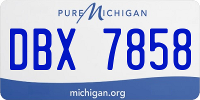 MI license plate DBX7858
