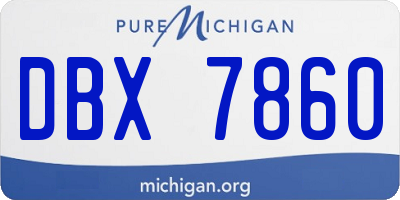MI license plate DBX7860