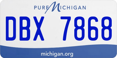MI license plate DBX7868