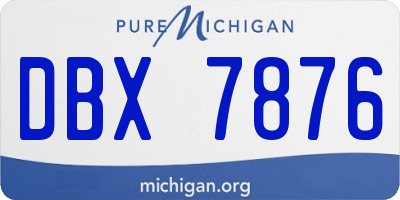 MI license plate DBX7876