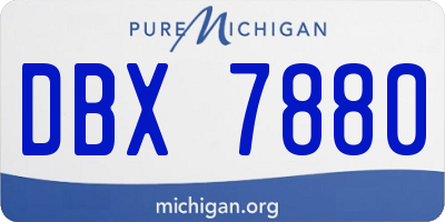 MI license plate DBX7880