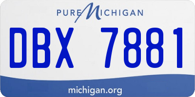 MI license plate DBX7881