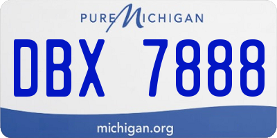 MI license plate DBX7888