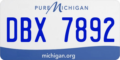 MI license plate DBX7892