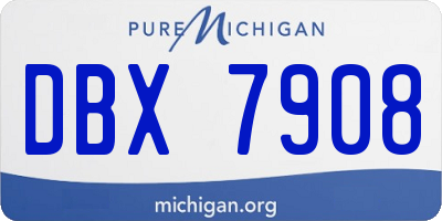 MI license plate DBX7908