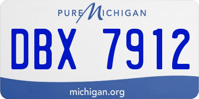 MI license plate DBX7912