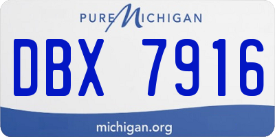 MI license plate DBX7916