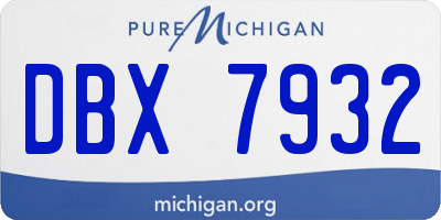 MI license plate DBX7932