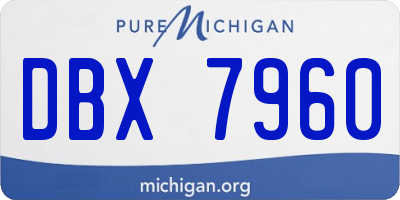 MI license plate DBX7960