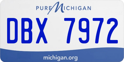 MI license plate DBX7972