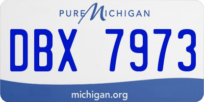 MI license plate DBX7973