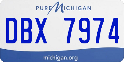 MI license plate DBX7974