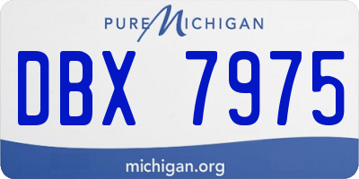 MI license plate DBX7975