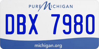 MI license plate DBX7980