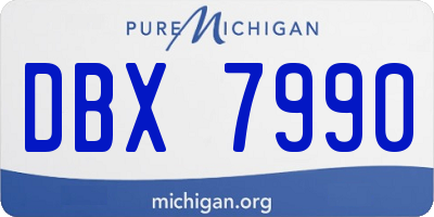 MI license plate DBX7990