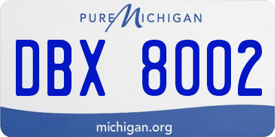 MI license plate DBX8002