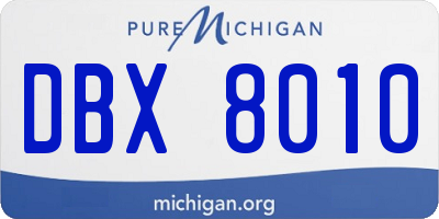 MI license plate DBX8010