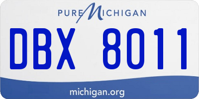 MI license plate DBX8011