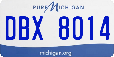 MI license plate DBX8014