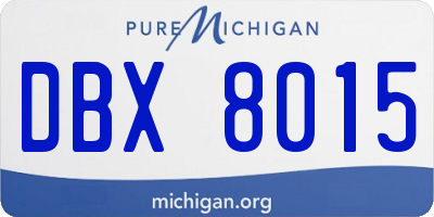 MI license plate DBX8015