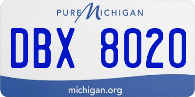 MI license plate DBX8020
