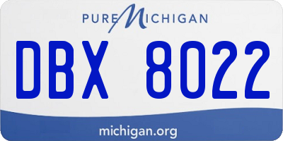 MI license plate DBX8022