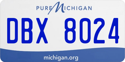 MI license plate DBX8024