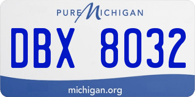 MI license plate DBX8032