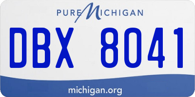 MI license plate DBX8041