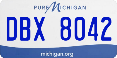 MI license plate DBX8042