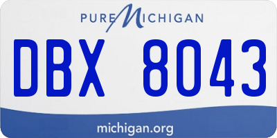 MI license plate DBX8043