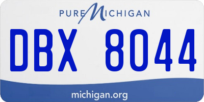 MI license plate DBX8044