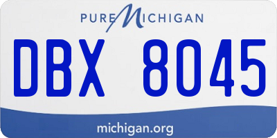 MI license plate DBX8045