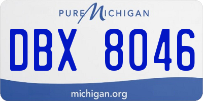 MI license plate DBX8046