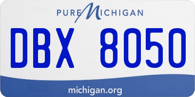 MI license plate DBX8050