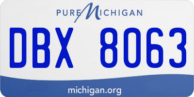 MI license plate DBX8063