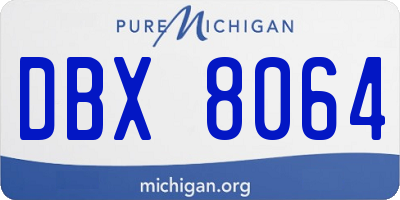 MI license plate DBX8064
