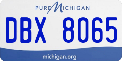 MI license plate DBX8065
