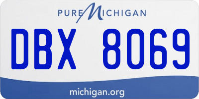 MI license plate DBX8069