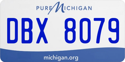 MI license plate DBX8079