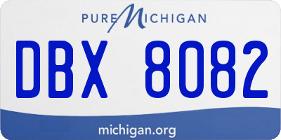 MI license plate DBX8082