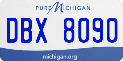 MI license plate DBX8090