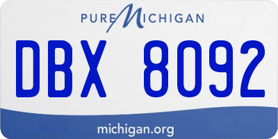 MI license plate DBX8092
