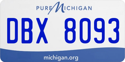 MI license plate DBX8093