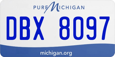 MI license plate DBX8097